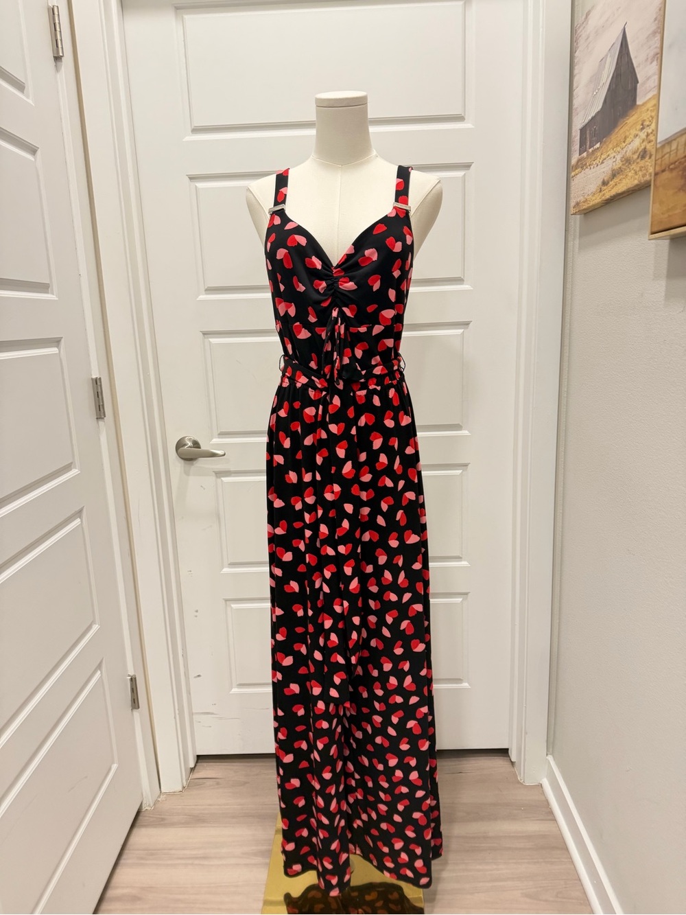 Michael’s Kors Women's Black Jumpsuit with Pink Heart Print - Picture 2 of 11